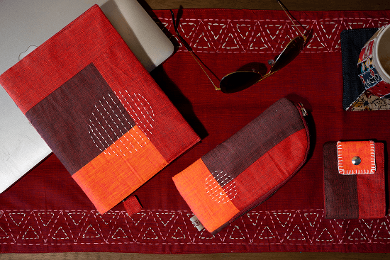 Luna Max Red Office Set Combo - Set of Diary, Specs Cover and Card Wallet