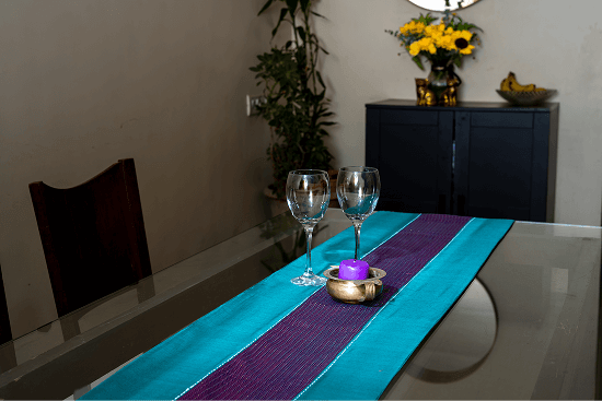 Bhumija Sage Green Table Runner - Large