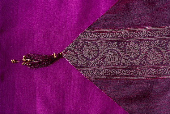 Bhumija Festive Silk with Traditional Border Table Runner - Large