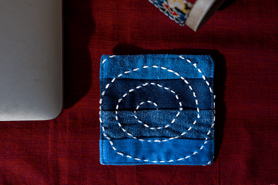 Ira Denim Patchwork and Handwork - 6 Coasters