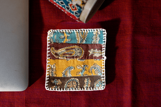 Earth Story Mustard Patchwork - 6 Coasters