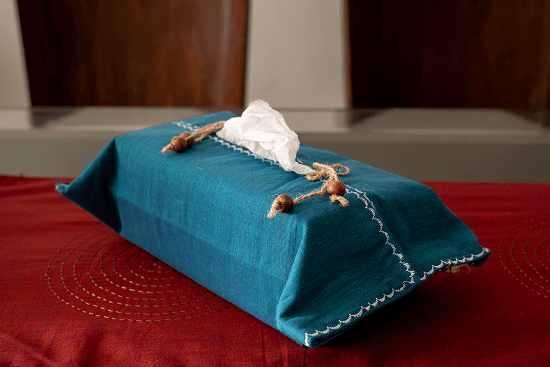 Bhumija Green South Cotton Tissue Box Cover