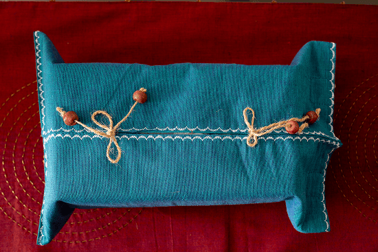 Bhumija Green South Cotton Tissue Box Cover