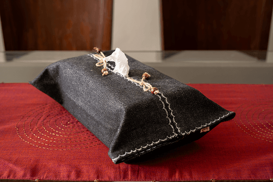 Ira Black Denim Tissue Box Cover