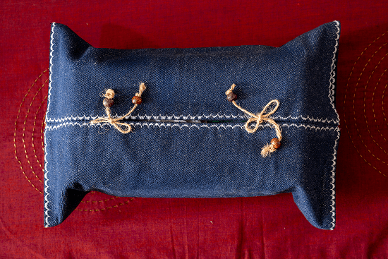 Ira Dark Denim Tissue Box Cover