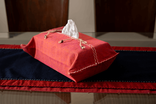 Bhumija Rust South Cotton Tissue Box Cover