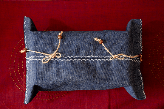 Ira Denim Tissue Box Cover