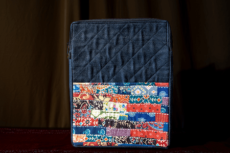 Earth Story Denim & Patchwork Laptop Sleeve Samsara  Vertical 13"