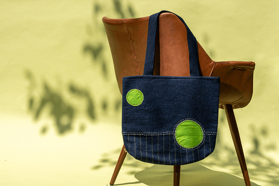 Bhumija Urban Essential Tote with Upcycled Denim and South Cotton