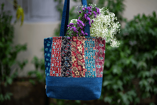 Earth Story Springtime Denim Urban Essential Tote