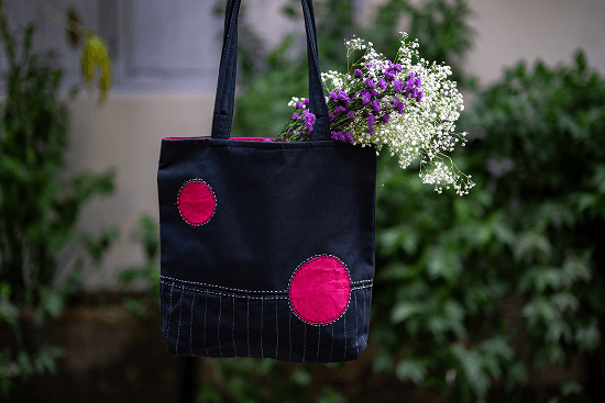 Bhumija  Urban Essential Tote with Upcycled Denim and South Cotton