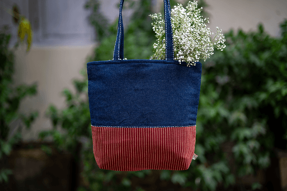Bhumija Rust Denim Urban Essential Tote