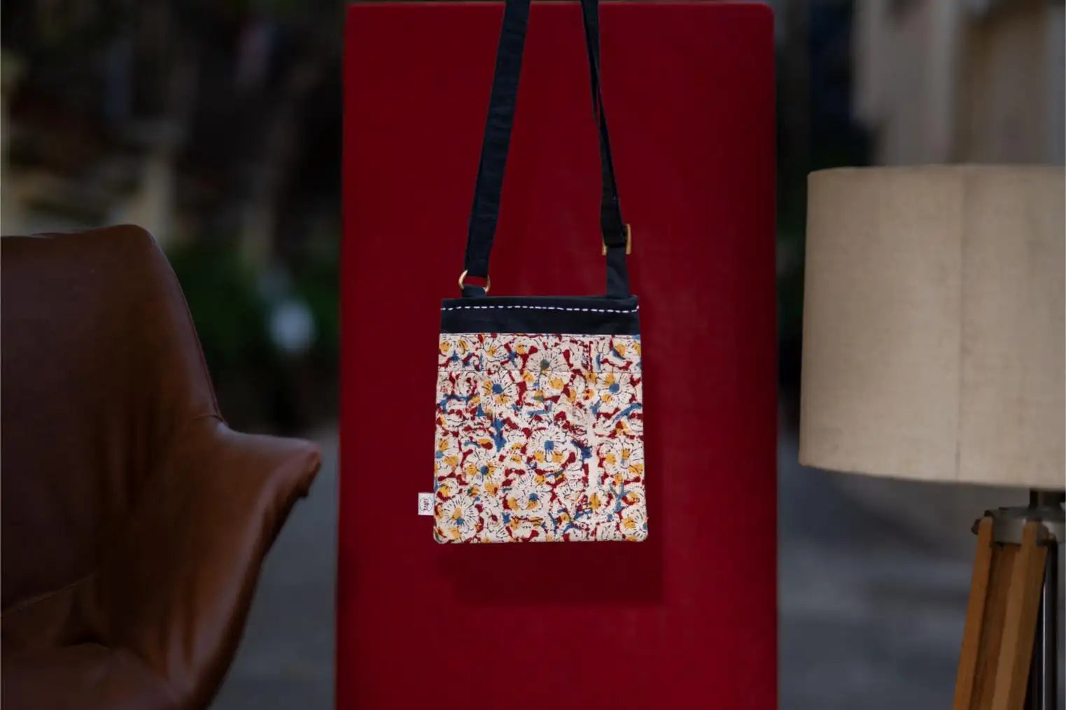 Bhumija Kalamkari Red Sling Bag