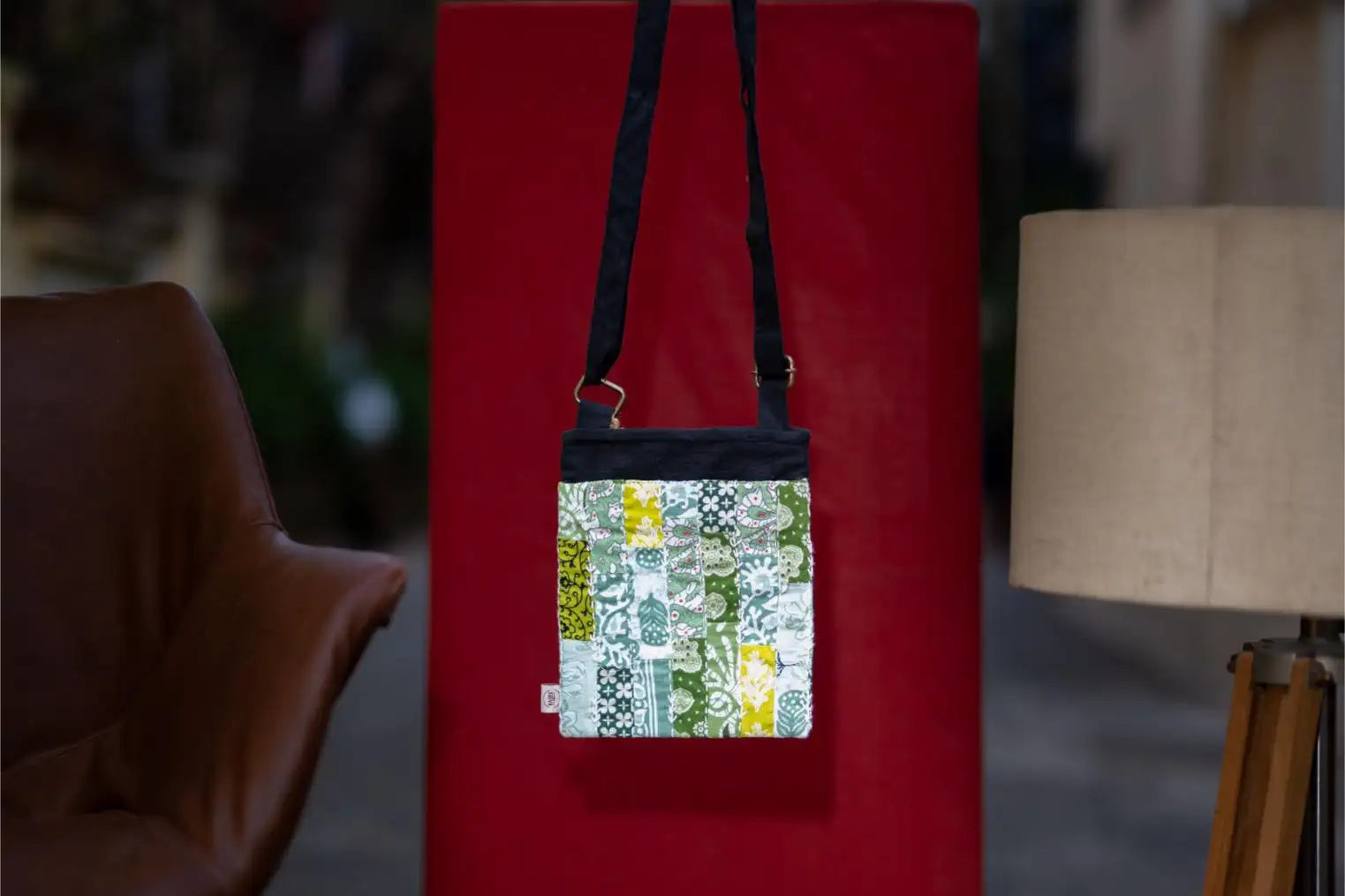 Earth Story Patchwork Green Sling Bag