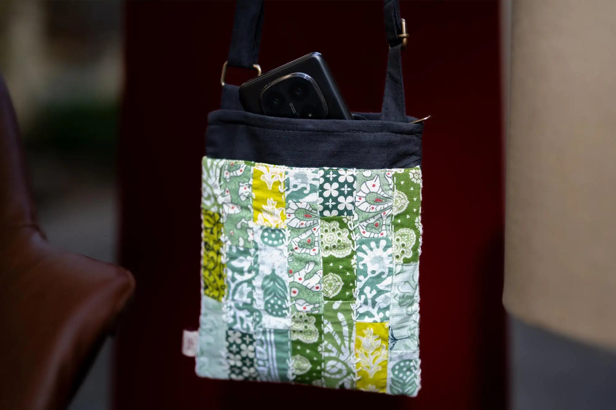 Earth Story Patchwork Green Sling Bag