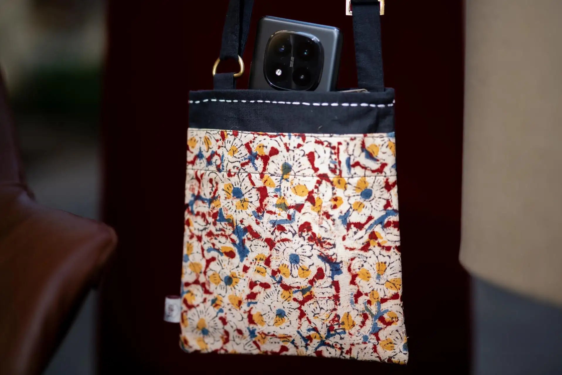 Bhumija Kalamkari Red Sling Bag