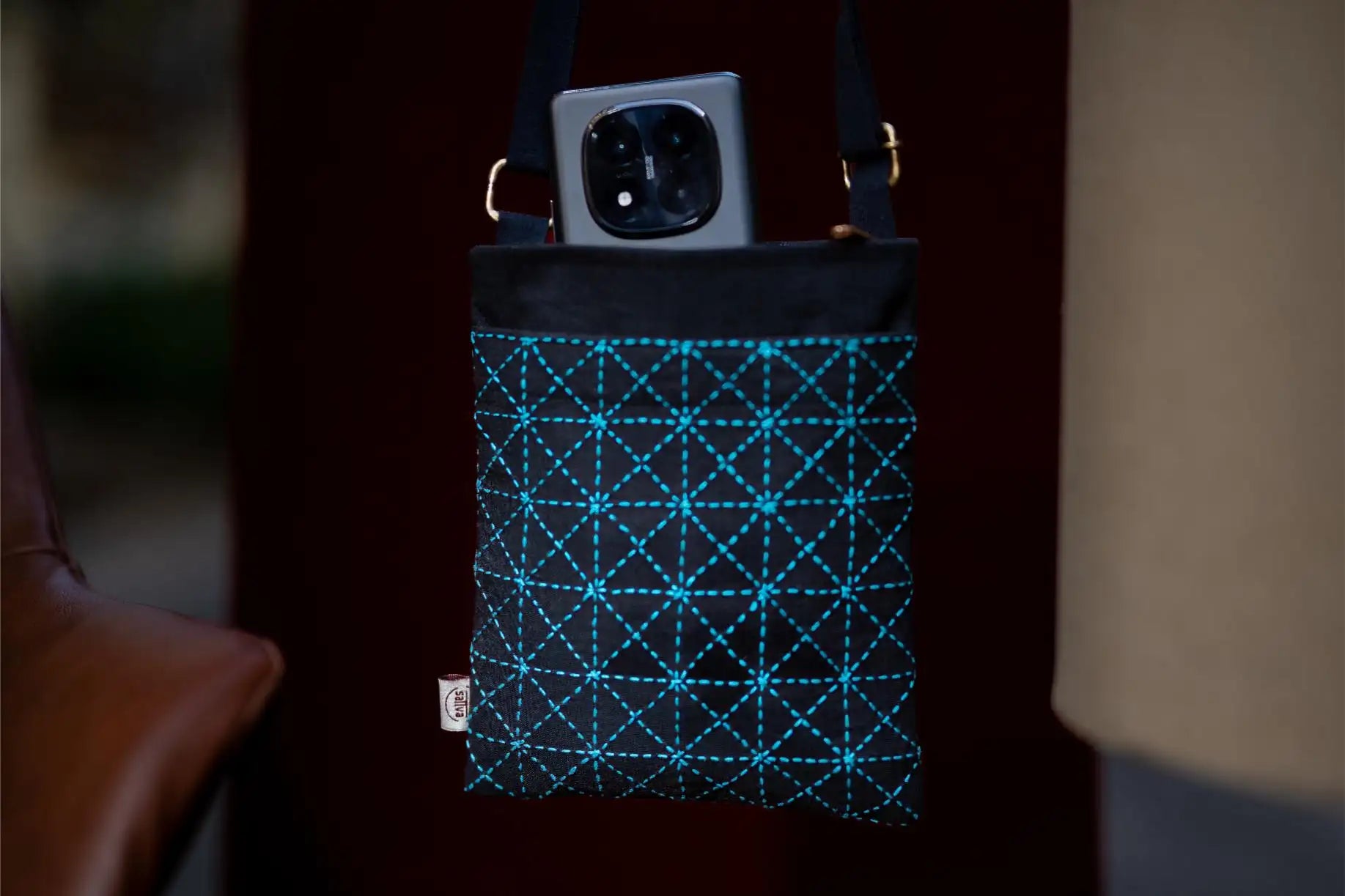 Ira Canvas Star Blue Sling Bag