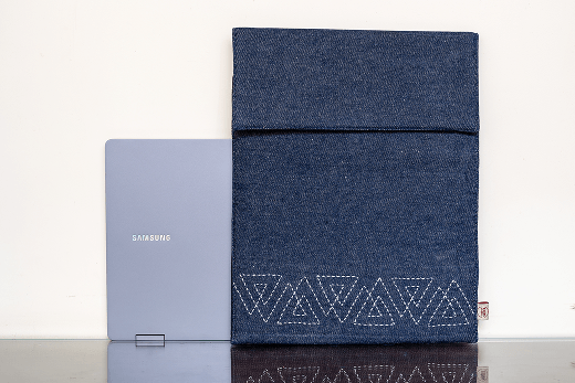 Ira Trika Denim Envelop Laptop Sleeve - Vertical 13"