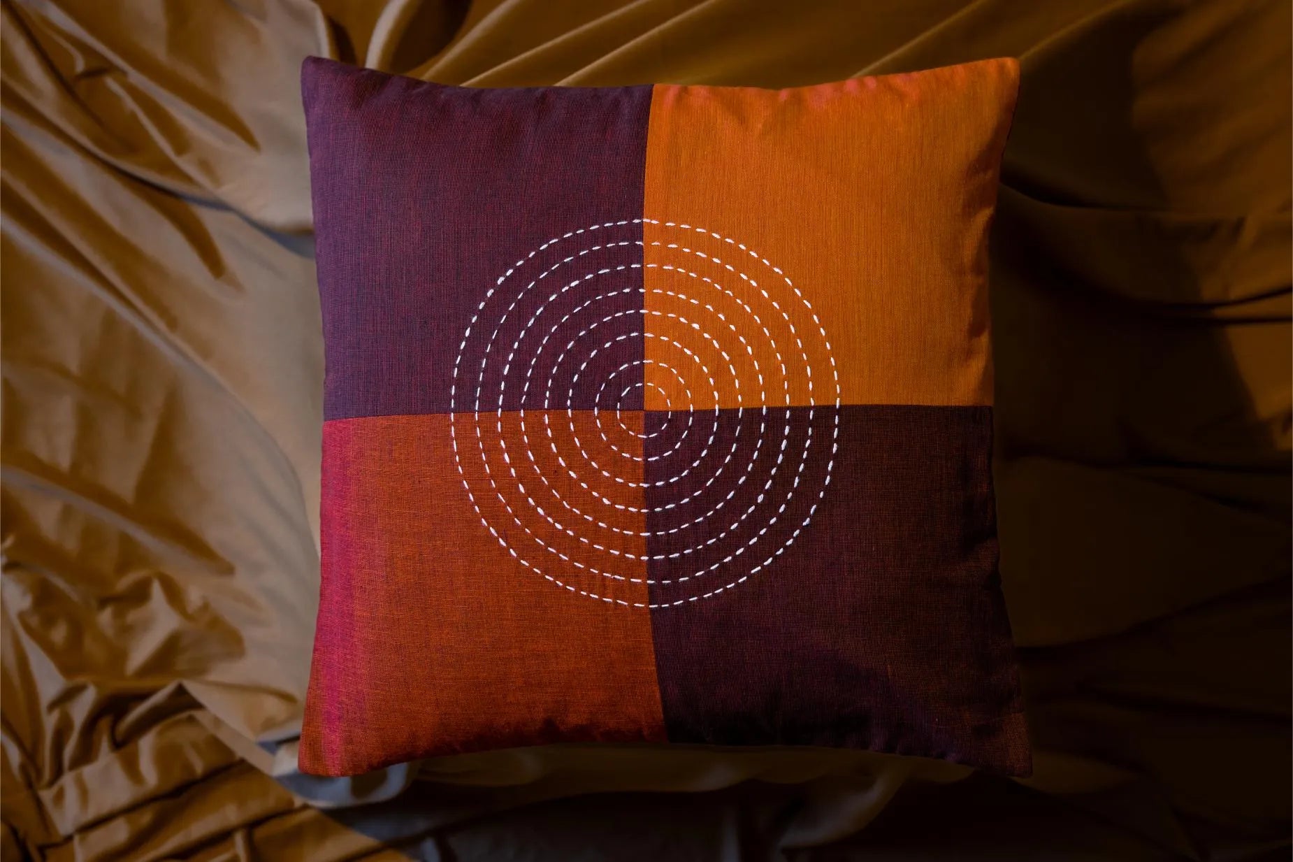 Luna Max Red Hues South Cotton  Cushion Cover 16'X16" - Set of 2