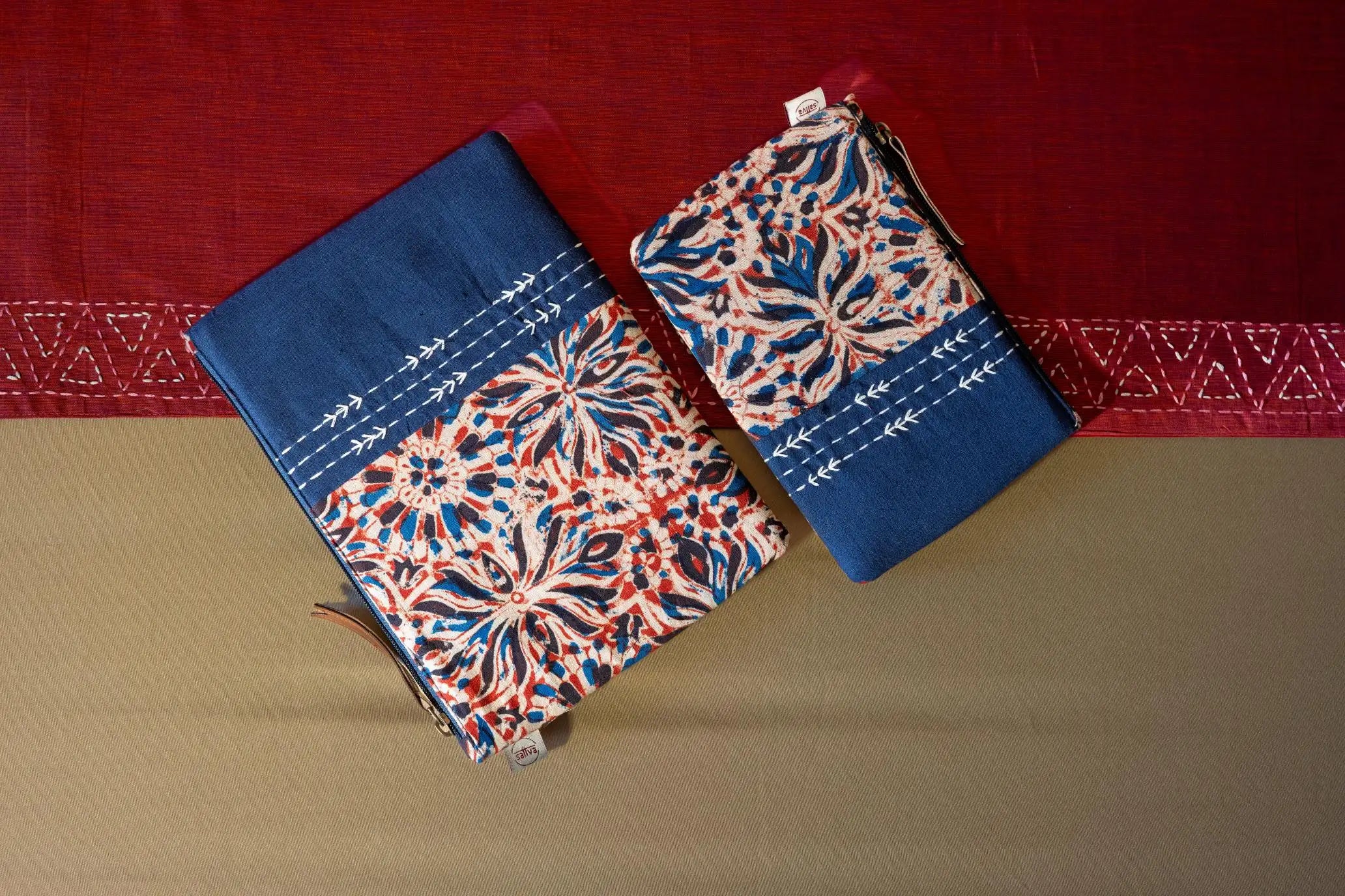 Bhumija - Ajrakh & South Cotton - Flat Pouch - Set of 2