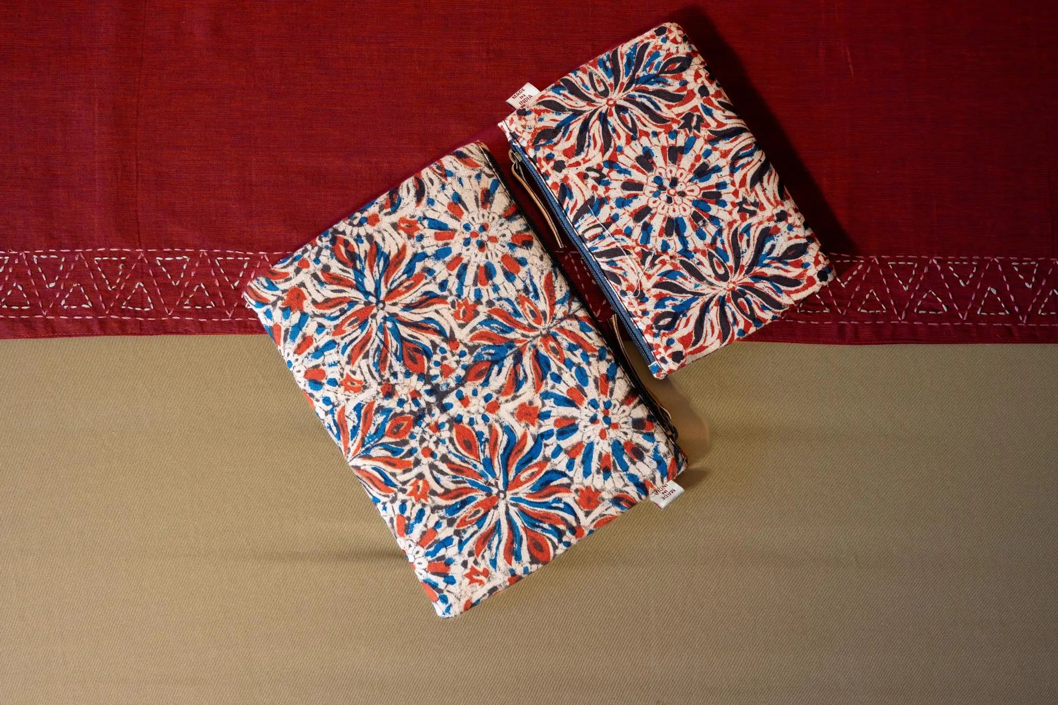 Bhumija - Ajrakh & South Cotton - Flat Pouch - Set of 2