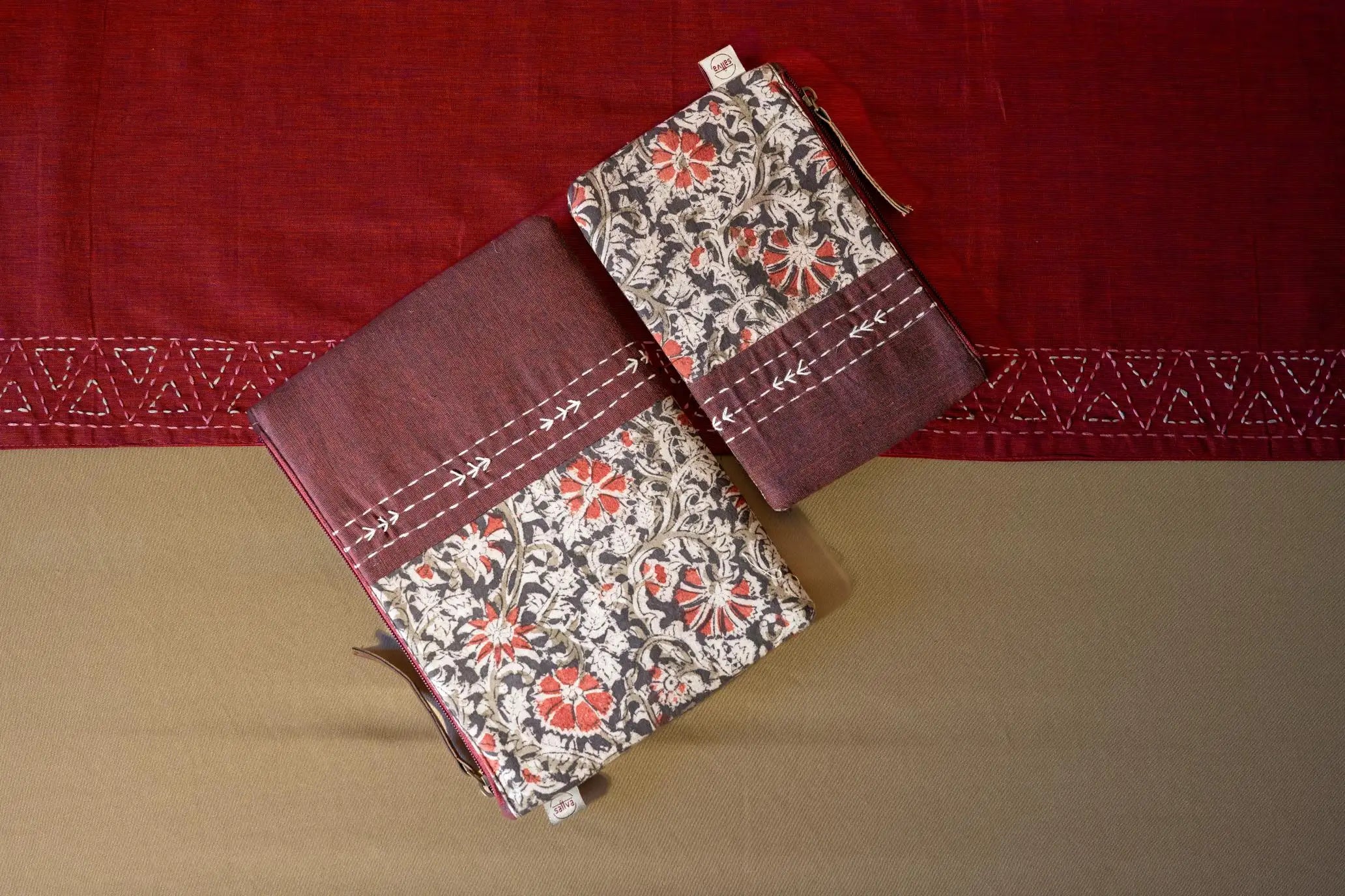 Bhumija - Ajrakh & South Cotton - Flat Pouch - Set of 2