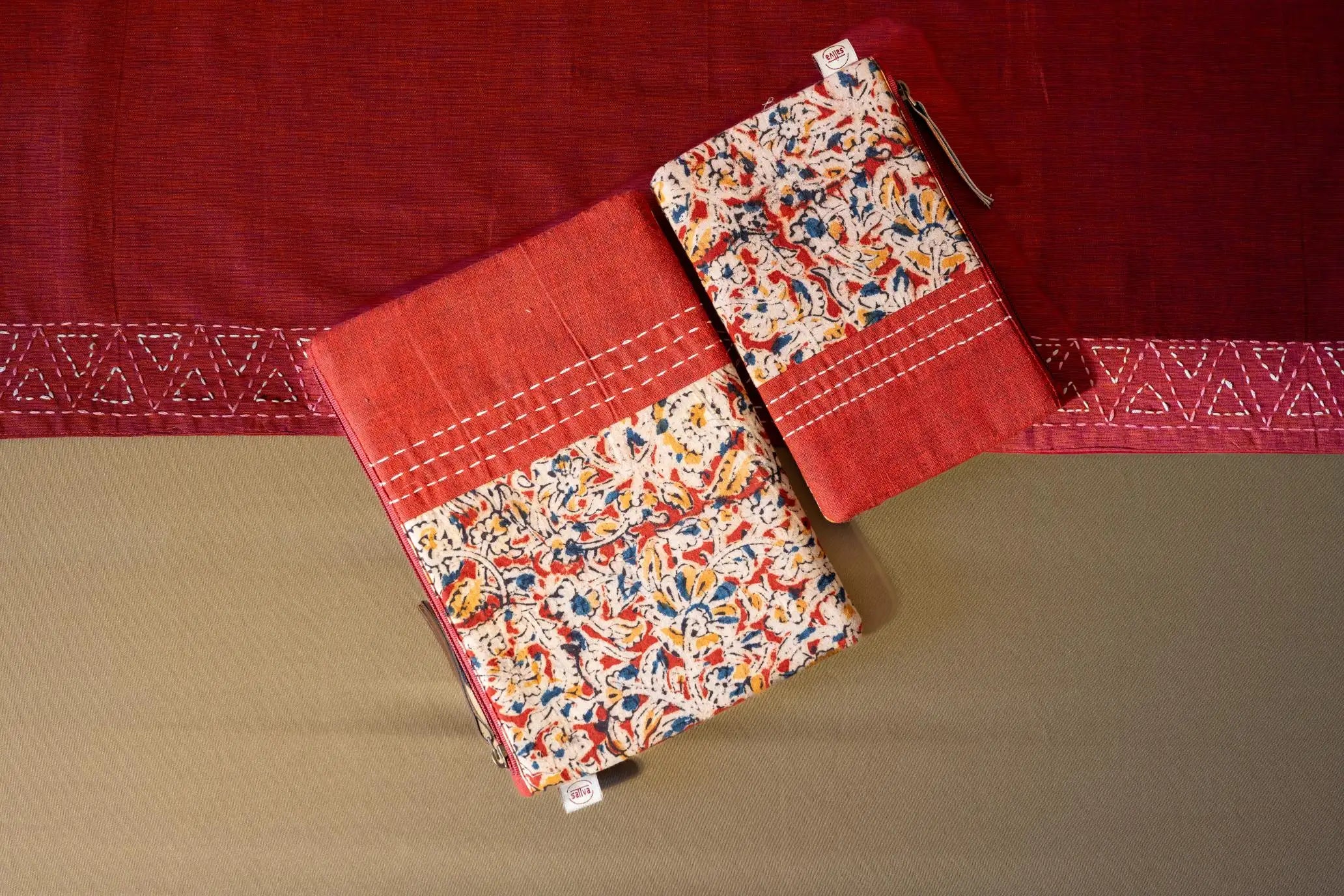 Bhumija - Ajrakh & South Cotton - Flat Pouch - Set of 2