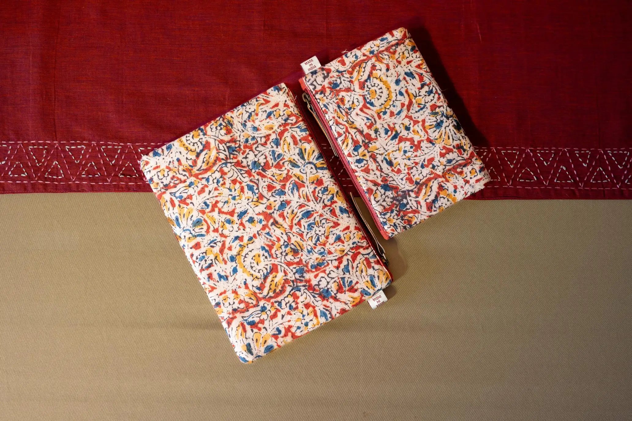 Bhumija - Ajrakh & South Cotton - Flat Pouch - Set of 2