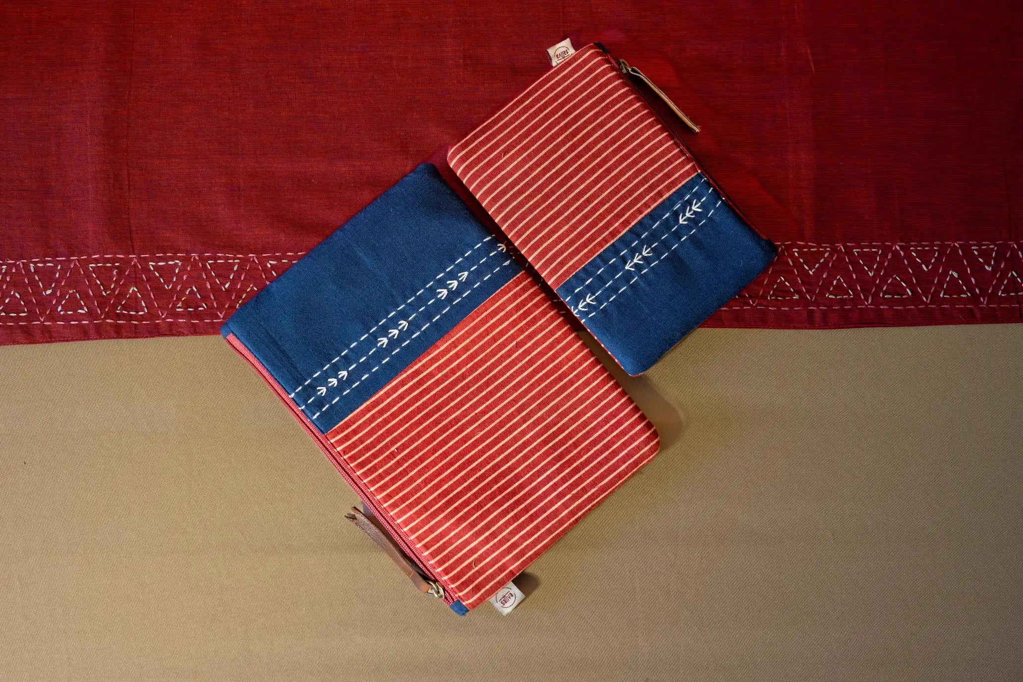 Bhumija - Ajrakh & South Cotton - Flat Pouch - Set of 2