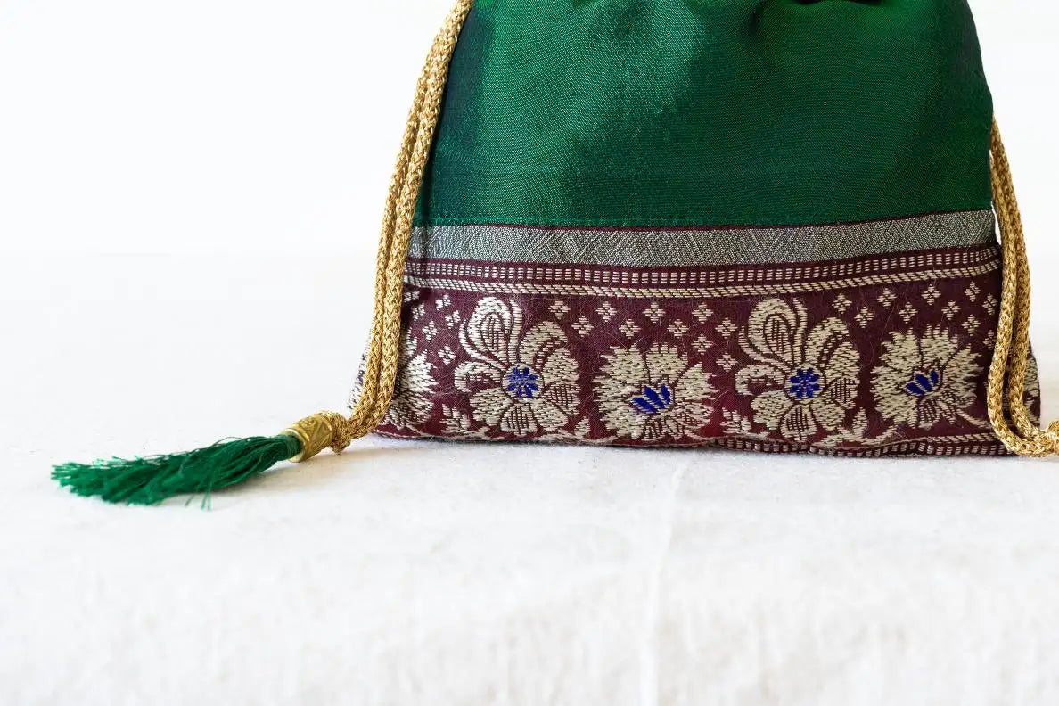 Indian Raga - Potli - Green Silk