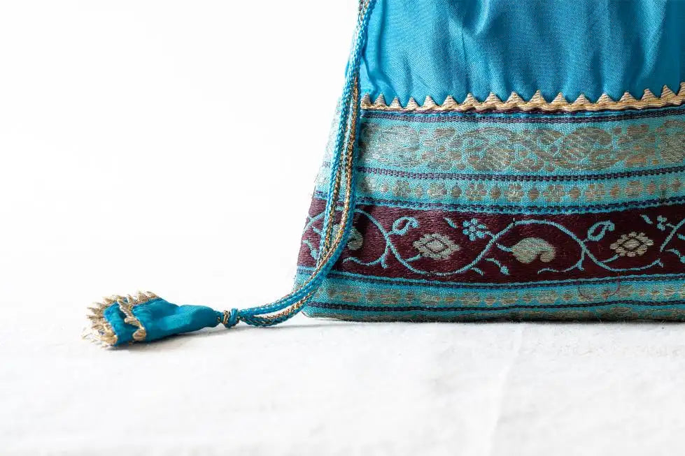 Indian Raga - Potli - Light Blue Silk