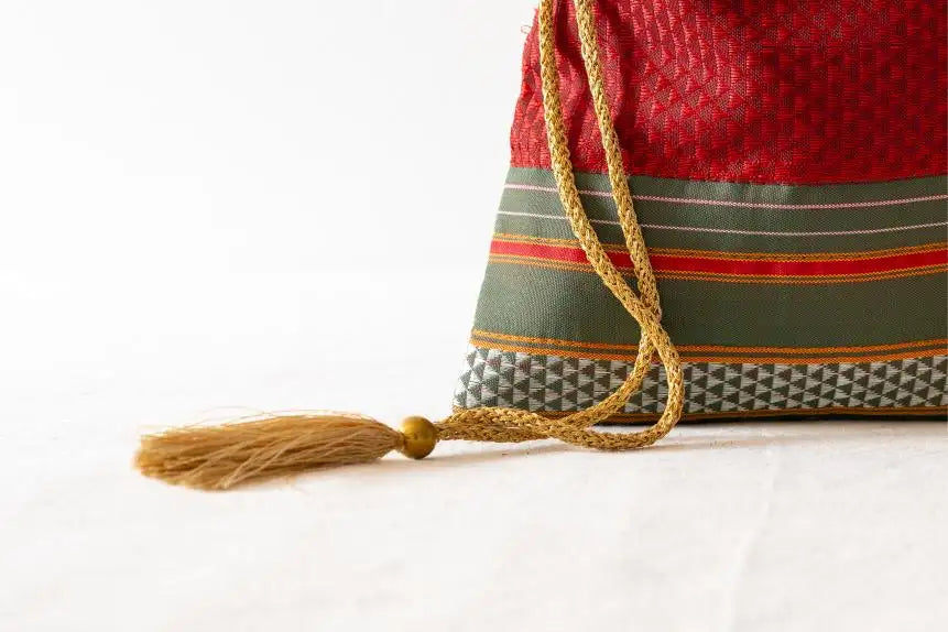 Indian Raga - Potli - Red Khun Silk