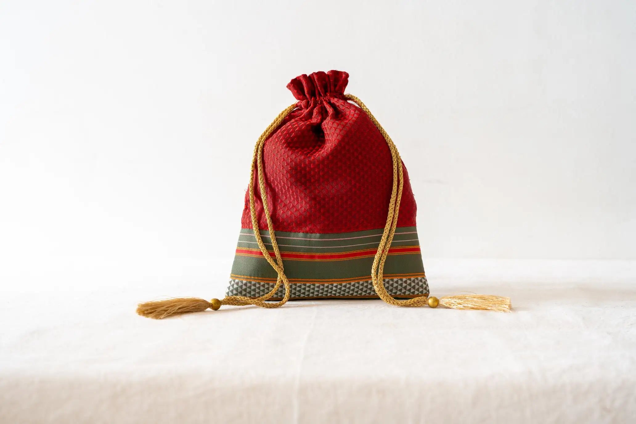 Indian Raga - Potli - Red Khun Silk
