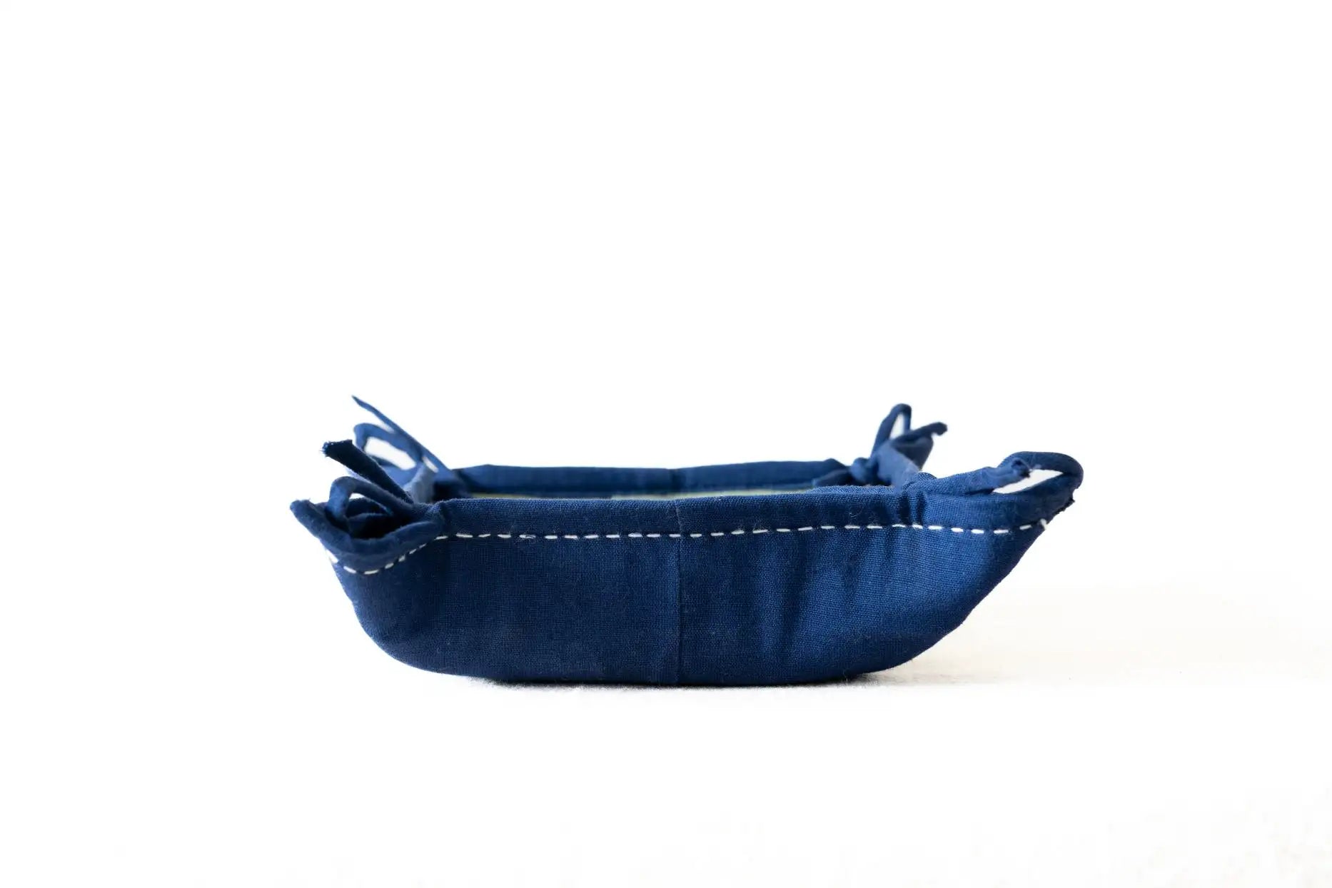 Bhumija - Fabric Tray - Denim & Green Cotton