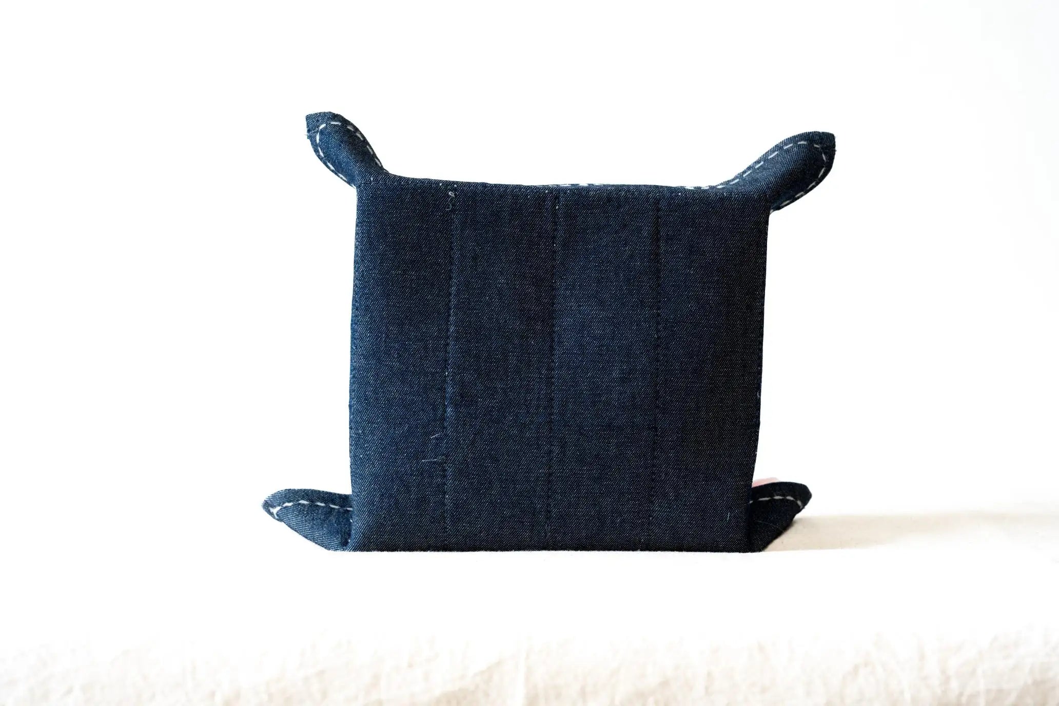 Bhumija- Fabric Tray- Denim & Pink Cotton