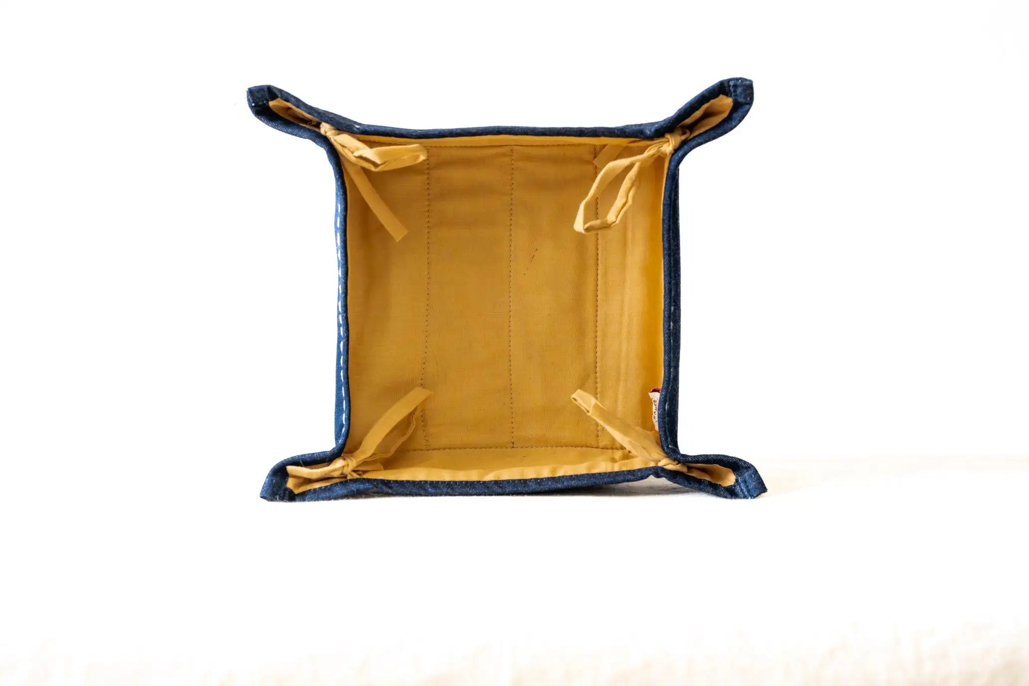 Bhumija - Fabric Tray - Denim & Yellow Cotton