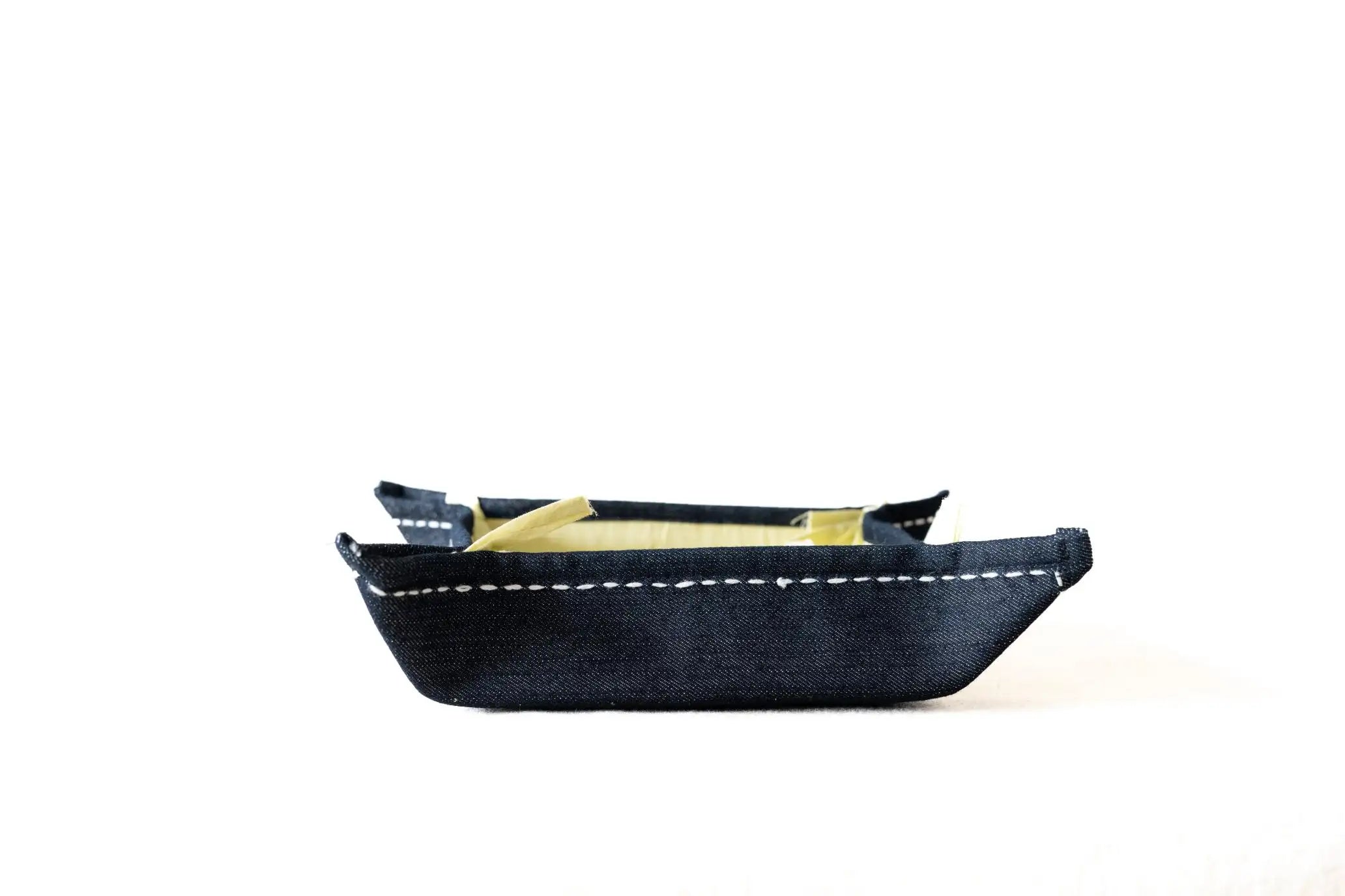Bhumija - Fabric Tray - Denim & Lime Cotton