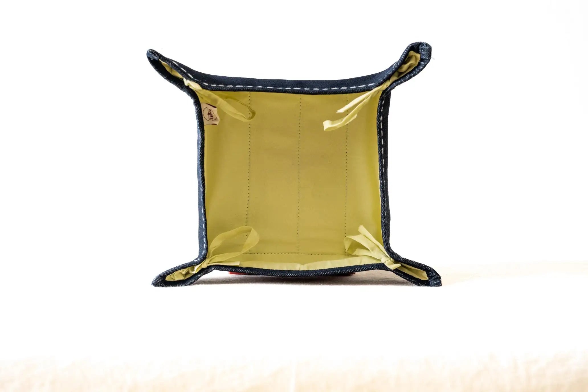 Bhumija - Fabric Tray - Denim & Lime Cotton